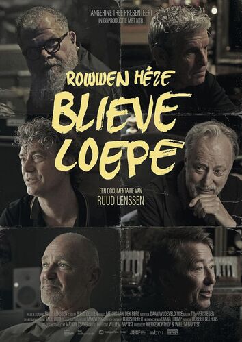 Afb. van de film 'Blieve Loeppe' met portretten van verschillende mannen die aandachtig kijken, met de titel in grote letters.