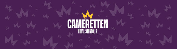Logo van 'Cameretten' met een paarse achtergrond en een kroon boven de tekst.